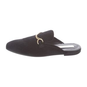 Stella McCartney Black Vegan Calf Hair Mules Size 10 EU 40